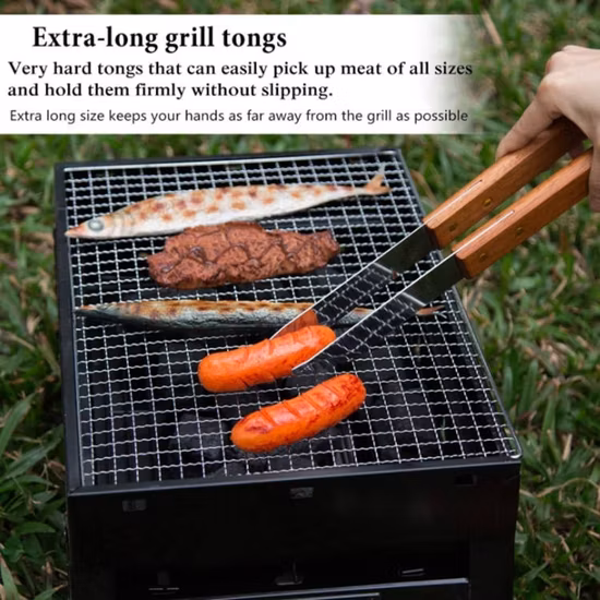 Hot Sales Grill Basket Thicken Will Not Warped Barbecue Grill Pan BBQ Accessory for Grilling Vegetable/ Meat/Camping Cookware
